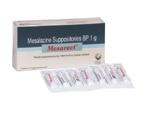 Rectal suppositories for inflammatory bowel disease